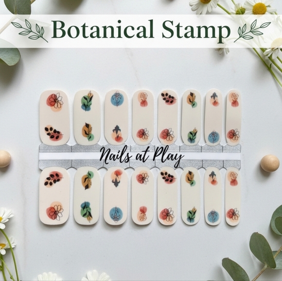 5 for $15 Nail Wraps- Botanical Stamp - Picture 2 of 4